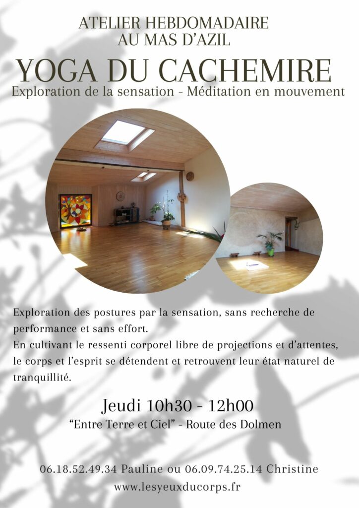 Nouveau cours hebdomadaire de yoga du Cachemire au Mas d'Azil
